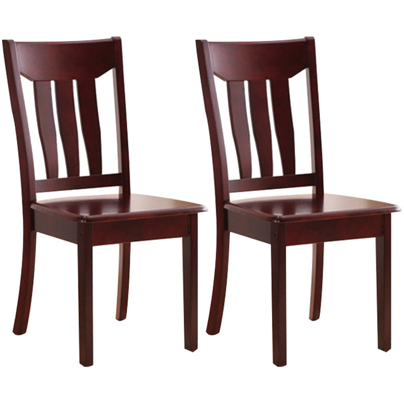 Traditional Style Solid Wood Side Chair Matte Finish Home Use Dining Chair Red Brown Slat Back 2 Piece Set Clearhalo ' kitchen&dining_furn' 'Dining Chairs' 'Dining Tables & Seating' 'dining_chair' 'furn' 'furn_dining_chair' 'Furniture' 'furniture_dining_chair' 'Kitchen & Dining Furniture' 'kitchen' 3573831