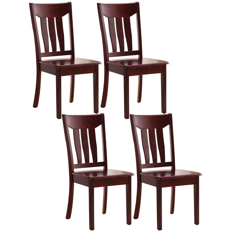 Traditional Style Solid Wood Side Chair Matte Finish Home Use Dining Chair Red Brown Slat Back 4 Piece Set Clearhalo ' kitchen&dining_furn' 'Dining Chairs' 'Dining Tables & Seating' 'dining_chair' 'furn' 'furn_dining_chair' 'Furniture' 'furniture_dining_chair' 'Kitchen & Dining Furniture' 'kitchen' 3573832