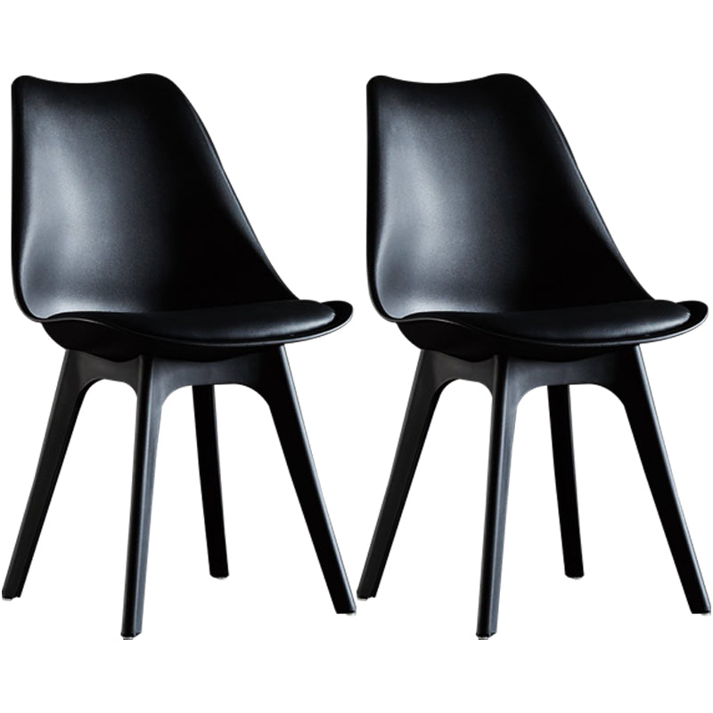 Modern Plastic Chair 33"H Acrylic Solid Back Dining Chair for Restaurant Black Set of 2 Clearhalo ' kitchen&dining_furn' 'Dining Chairs' 'Dining Tables & Seating' 'dining_chair' 'Furniture' 'furniture_dining_chair' 'Kitchen & Dining Furniture' 'kitchen' 3573852