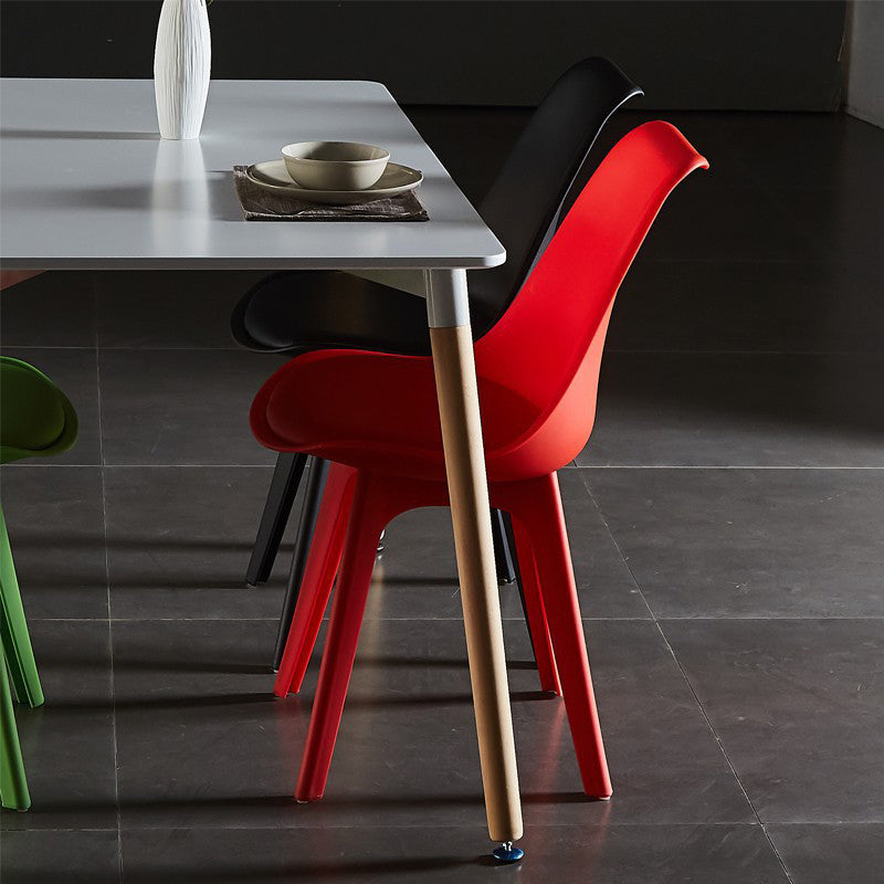 Modern Plastic Chair 33"H Acrylic Solid Back Dining Chair for Restaurant Clearhalo ' kitchen&dining_furn' 'Dining Chairs' 'Dining Tables & Seating' 'dining_chair' 'Furniture' 'furniture_dining_chair' 'Kitchen & Dining Furniture' 'kitchen' 3573853