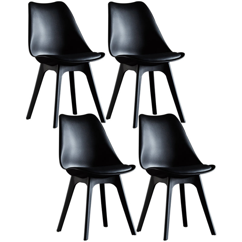 Modern Plastic Chair 33"H Acrylic Solid Back Dining Chair for Restaurant Black Set of 4 Clearhalo ' kitchen&dining_furn' 'Dining Chairs' 'Dining Tables & Seating' 'dining_chair' 'Furniture' 'furniture_dining_chair' 'Kitchen & Dining Furniture' 'kitchen' 3573855