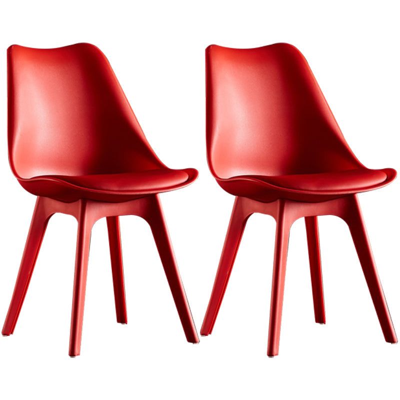 Modern Plastic Chair 33"H Acrylic Solid Back Dining Chair for Restaurant Red Set of 2 Clearhalo ' kitchen&dining_furn' 'Dining Chairs' 'Dining Tables & Seating' 'dining_chair' 'Furniture' 'furniture_dining_chair' 'Kitchen & Dining Furniture' 'kitchen' 3573861