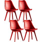 Modern Plastic Chair 33"H Acrylic Solid Back Dining Chair for Restaurant Red Set of 4 Clearhalo ' kitchen&dining_furn' 'Dining Chairs' 'Dining Tables & Seating' 'dining_chair' 'Furniture' 'furniture_dining_chair' 'Kitchen & Dining Furniture' 'kitchen' 3573862