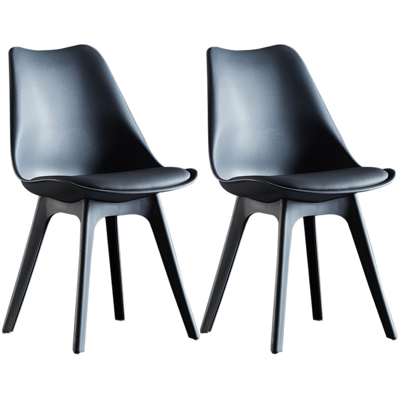 Modern Plastic Chair 33"H Acrylic Solid Back Dining Chair for Restaurant Grey Set of 2 Clearhalo ' kitchen&dining_furn' 'Dining Chairs' 'Dining Tables & Seating' 'dining_chair' 'Furniture' 'furniture_dining_chair' 'Kitchen & Dining Furniture' 'kitchen' 3573864