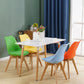 Scandinavian Home Side Chair Indoor Solid Back Plastic Dining Room Chair with Wood Legs Clearhalo ' kitchen&dining_furn' 'Dining Chairs' 'Dining Tables & Seating' 'dining_chair' 'Furniture' 'furniture_dining_chair' 'Kitchen & Dining Furniture' 'kitchen' 3573873