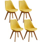 Scandinavian Home Side Chair Indoor Solid Back Plastic Dining Room Chair with Wood Legs Yellow Set of 4 Clearhalo ' kitchen&dining_furn' 'Dining Chairs' 'Dining Tables & Seating' 'dining_chair' 'Furniture' 'furniture_dining_chair' 'Kitchen & Dining Furniture' 'kitchen' 3573874