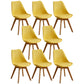 Scandinavian Home Side Chair Indoor Solid Back Plastic Dining Room Chair with Wood Legs Yellow Set of 8 Clearhalo ' kitchen&dining_furn' 'Dining Chairs' 'Dining Tables & Seating' 'dining_chair' 'Furniture' 'furniture_dining_chair' 'Kitchen & Dining Furniture' 'kitchen' 3573876