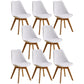 Scandinavian Home Side Chair Indoor Solid Back Plastic Dining Room Chair with Wood Legs White Set of 8 Clearhalo ' kitchen&dining_furn' 'Dining Chairs' 'Dining Tables & Seating' 'dining_chair' 'Furniture' 'furniture_dining_chair' 'Kitchen & Dining Furniture' 'kitchen' 3573884