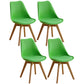 Scandinavian Home Side Chair Indoor Solid Back Plastic Dining Room Chair with Wood Legs Green Set of 4 Clearhalo ' kitchen&dining_furn' 'Dining Chairs' 'Dining Tables & Seating' 'dining_chair' 'Furniture' 'furniture_dining_chair' 'Kitchen & Dining Furniture' 'kitchen' 3573885