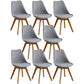 Scandinavian Home Side Chair Indoor Solid Back Plastic Dining Room Chair with Wood Legs Grey Set of 8 Clearhalo ' kitchen&dining_furn' 'Dining Chairs' 'Dining Tables & Seating' 'dining_chair' 'Furniture' 'furniture_dining_chair' 'Kitchen & Dining Furniture' 'kitchen' 3573891