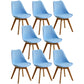 Scandinavian Home Side Chair Indoor Solid Back Plastic Dining Room Chair with Wood Legs Blue Set of 8 Clearhalo ' kitchen&dining_furn' 'Dining Chairs' 'Dining Tables & Seating' 'dining_chair' 'Furniture' 'furniture_dining_chair' 'Kitchen & Dining Furniture' 'kitchen' 3573896