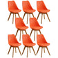 Scandinavian Home Side Chair Indoor Solid Back Plastic Dining Room Chair with Wood Legs Orange Set of 8 Clearhalo ' kitchen&dining_furn' 'Dining Chairs' 'Dining Tables & Seating' 'dining_chair' 'Furniture' 'furniture_dining_chair' 'Kitchen & Dining Furniture' 'kitchen' 3573899