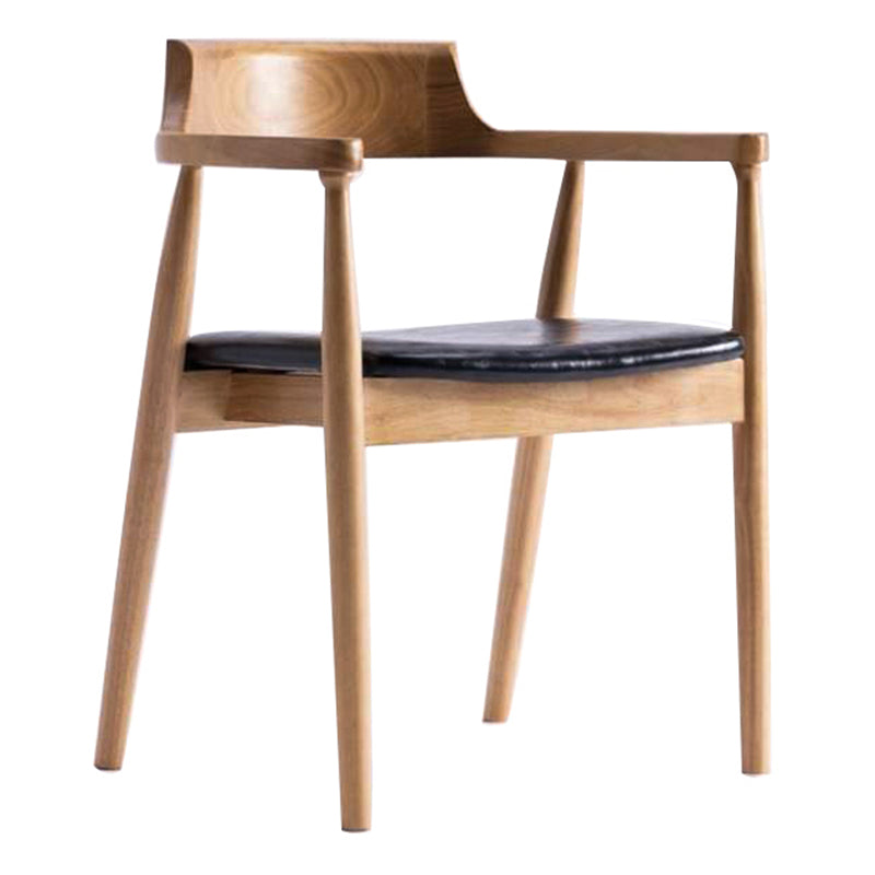 Solid Wood Contemporary Style Indoor Chair Open Back Dining Side Chairs Black 1 Piece Natural Wood Clearhalo ' kitchen&dining_furn' 'Dining Chairs' 'Dining Tables & Seating' 'dining_chair' 'furn' 'furn_dining_chair' 'Furniture' 'furniture_dining_chair' 'Kitchen & Dining Furniture' 'kitchen' 3573903