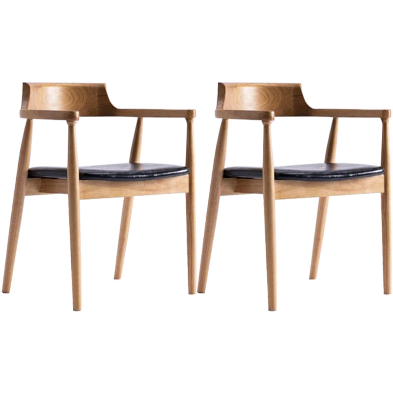 Solid Wood Contemporary Style Indoor Chair Open Back Dining Side Chairs Black 2 Piece Set Natural Wood Clearhalo ' kitchen&dining_furn' 'Dining Chairs' 'Dining Tables & Seating' 'dining_chair' 'furn' 'furn_dining_chair' 'Furniture' 'furniture_dining_chair' 'Kitchen & Dining Furniture' 'kitchen' 3573904