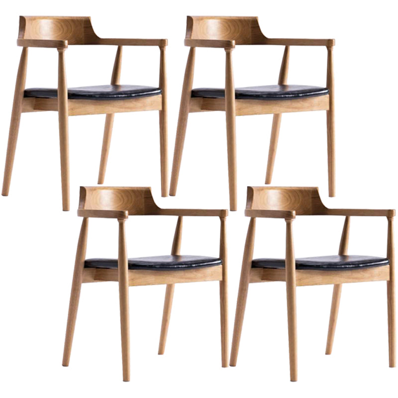 Solid Wood Contemporary Style Indoor Chair Open Back Dining Side Chairs Black 4 Piece Set Natural Wood Clearhalo ' kitchen&dining_furn' 'Dining Chairs' 'Dining Tables & Seating' 'dining_chair' 'furn' 'furn_dining_chair' 'Furniture' 'furniture_dining_chair' 'Kitchen & Dining Furniture' 'kitchen' 3573906
