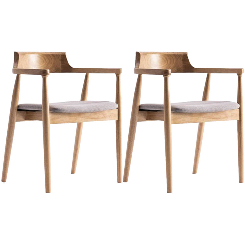 Solid Wood Contemporary Style Indoor Chair Open Back Dining Side Chairs Grey 2 Piece Set Natural Wood Clearhalo ' kitchen&dining_furn' 'Dining Chairs' 'Dining Tables & Seating' 'dining_chair' 'furn' 'furn_dining_chair' 'Furniture' 'furniture_dining_chair' 'Kitchen & Dining Furniture' 'kitchen' 3573911