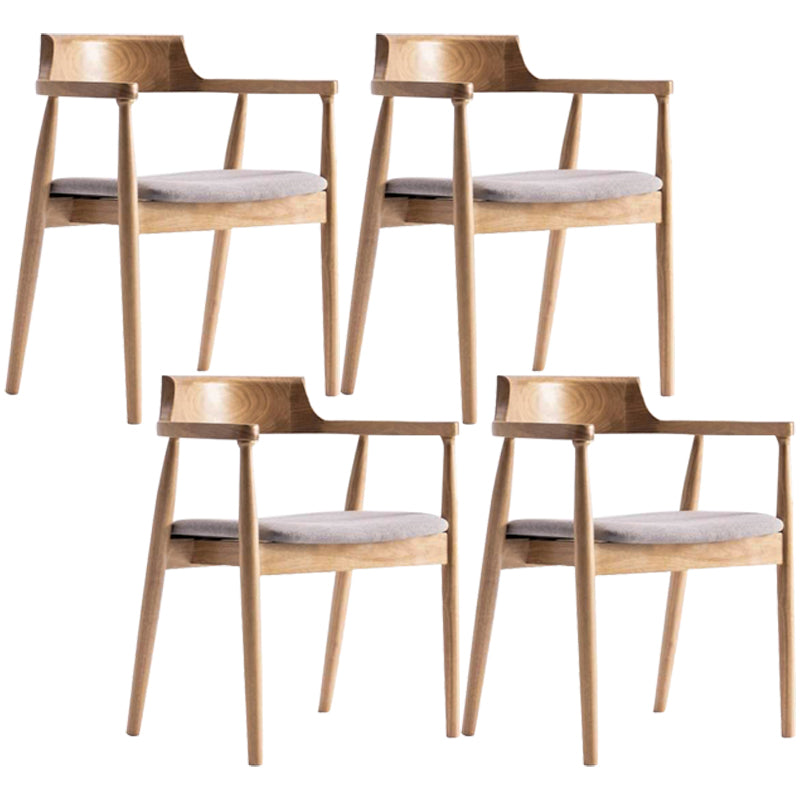 Solid Wood Contemporary Style Indoor Chair Open Back Dining Side Chairs Grey 4 Piece Set Natural Wood Clearhalo ' kitchen&dining_furn' 'Dining Chairs' 'Dining Tables & Seating' 'dining_chair' 'furn' 'furn_dining_chair' 'Furniture' 'furniture_dining_chair' 'Kitchen & Dining Furniture' 'kitchen' 3573913