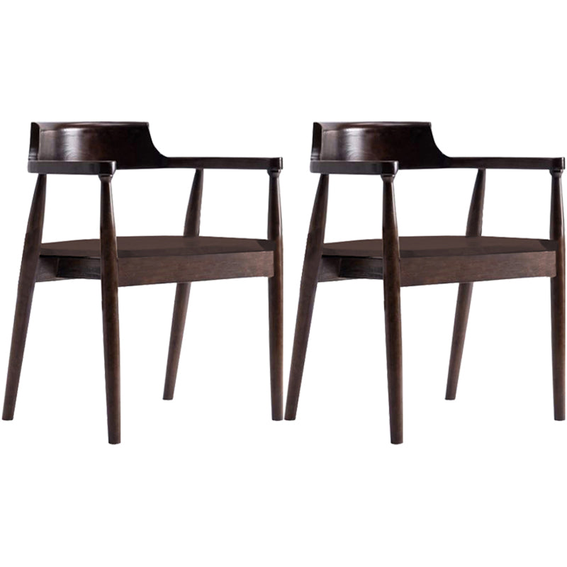 Solid Wood Contemporary Style Indoor Chair Open Back Dining Side Chairs Wood 2 Piece Set Walnut Clearhalo ' kitchen&dining_furn' 'Dining Chairs' 'Dining Tables & Seating' 'dining_chair' 'furn' 'furn_dining_chair' 'Furniture' 'furniture_dining_chair' 'Kitchen & Dining Furniture' 'kitchen' 3573917