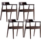 Solid Wood Contemporary Style Indoor Chair Open Back Dining Side Chairs Wood 4 Piece Set Walnut Clearhalo ' kitchen&dining_furn' 'Dining Chairs' 'Dining Tables & Seating' 'dining_chair' 'furn' 'furn_dining_chair' 'Furniture' 'furniture_dining_chair' 'Kitchen & Dining Furniture' 'kitchen' 3573919