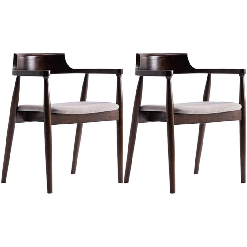 Solid Wood Contemporary Style Indoor Chair Open Back Dining Side Chairs Grey 2 Piece Set Walnut Clearhalo ' kitchen&dining_furn' 'Dining Chairs' 'Dining Tables & Seating' 'dining_chair' 'furn' 'furn_dining_chair' 'Furniture' 'furniture_dining_chair' 'Kitchen & Dining Furniture' 'kitchen' 3573928