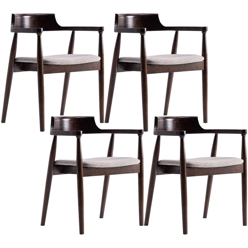 Solid Wood Contemporary Style Indoor Chair Open Back Dining Side Chairs Grey 4 Piece Set Walnut Clearhalo ' kitchen&dining_furn' 'Dining Chairs' 'Dining Tables & Seating' 'dining_chair' 'furn' 'furn_dining_chair' 'Furniture' 'furniture_dining_chair' 'Kitchen & Dining Furniture' 'kitchen' 3573930
