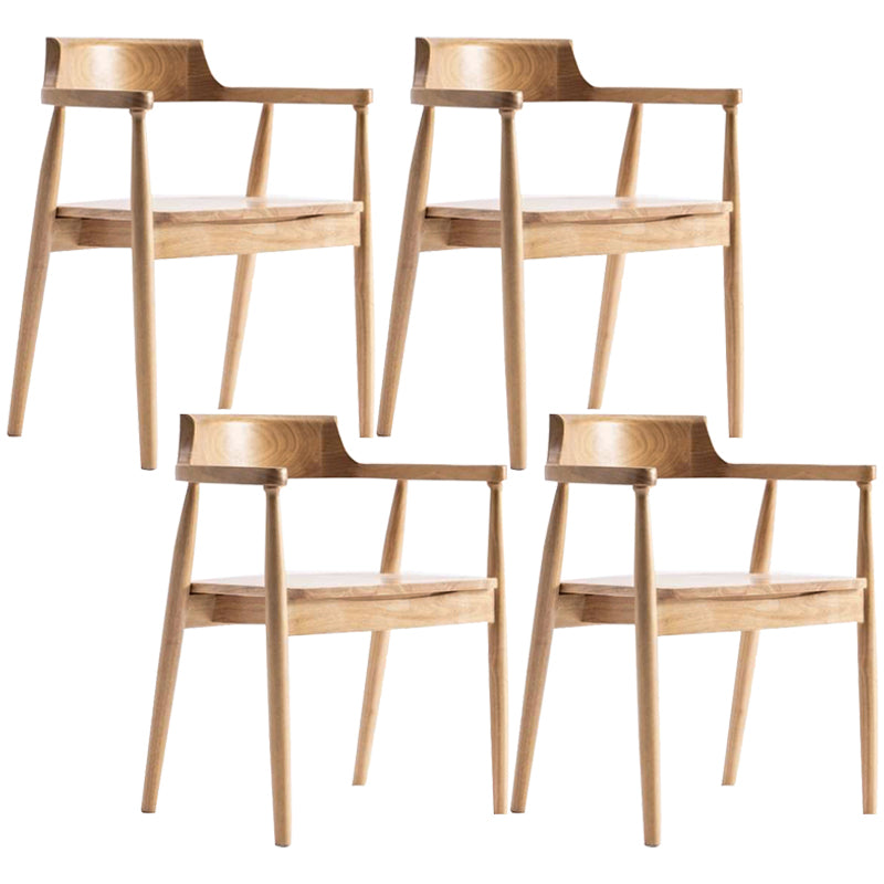Solid Wood Contemporary Style Indoor Chair Open Back Dining Side Chairs Wood 4 Piece Set Natural Wood Clearhalo ' kitchen&dining_furn' 'Dining Chairs' 'Dining Tables & Seating' 'dining_chair' 'furn' 'furn_dining_chair' 'Furniture' 'furniture_dining_chair' 'Kitchen & Dining Furniture' 'kitchen' 3573933