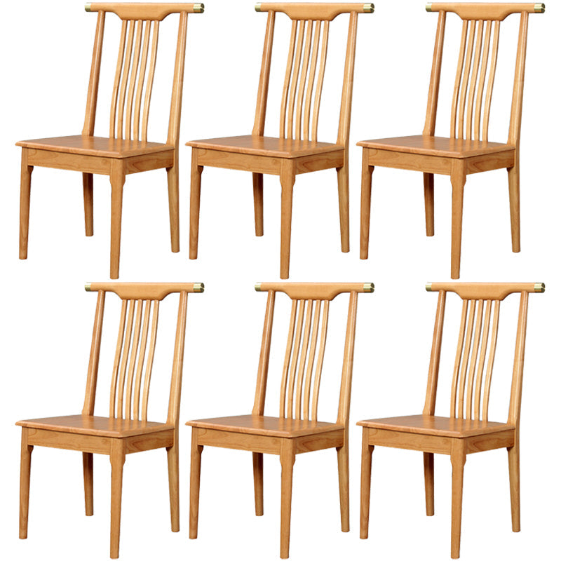 Traditional Solid Wood Dining Chairs Slat Back Dining Side Chair for Home Natural 6 Piece Set Clearhalo ' kitchen&dining_furn' 'Dining Chairs' 'Dining Tables & Seating' 'dining_chair' 'furn' 'furn_dining_chair' 'Furniture' 'furniture_dining_chair' 'Kitchen & Dining Furniture' 'kitchen' 3573939
