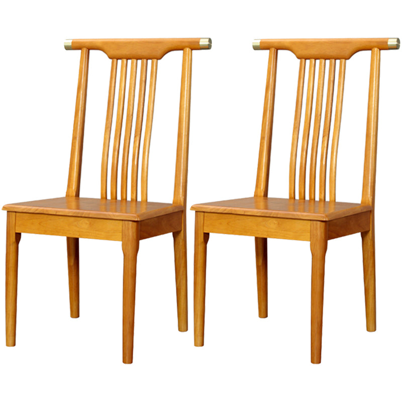 Traditional Solid Wood Dining Chairs Slat Back Dining Side Chair for Home Brown 2 Piece Set Clearhalo ' kitchen&dining_furn' 'Dining Chairs' 'Dining Tables & Seating' 'dining_chair' 'furn' 'furn_dining_chair' 'Furniture' 'furniture_dining_chair' 'Kitchen & Dining Furniture' 'kitchen' 3573940