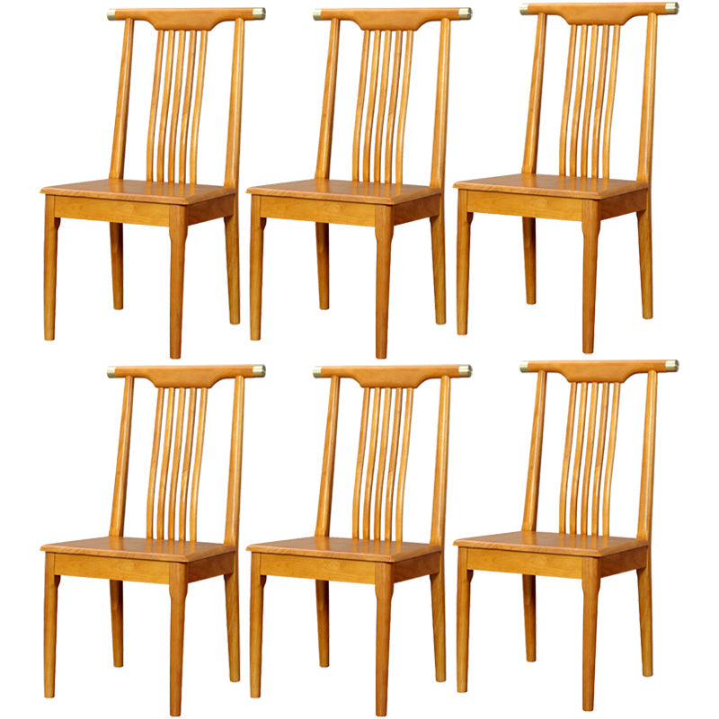 Traditional Solid Wood Dining Chairs Slat Back Dining Side Chair for Home Brown 6 Piece Set Clearhalo ' kitchen&dining_furn' 'Dining Chairs' 'Dining Tables & Seating' 'dining_chair' 'furn' 'furn_dining_chair' 'Furniture' 'furniture_dining_chair' 'Kitchen & Dining Furniture' 'kitchen' 3573945