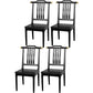 Traditional Solid Wood Dining Chairs Slat Back Dining Side Chair for Home Gloss Black 4 Piece Set Clearhalo ' kitchen&dining_furn' 'Dining Chairs' 'Dining Tables & Seating' 'dining_chair' 'furn' 'furn_dining_chair' 'Furniture' 'furniture_dining_chair' 'Kitchen & Dining Furniture' 'kitchen' 3573949