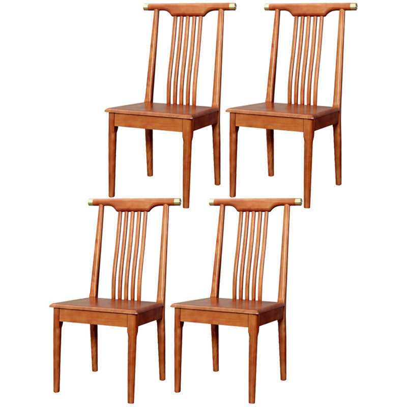 Traditional Solid Wood Dining Chairs Slat Back Dining Side Chair for Home Red 4 Piece Set Clearhalo ' kitchen&dining_furn' 'Dining Chairs' 'Dining Tables & Seating' 'dining_chair' 'furn' 'furn_dining_chair' 'Furniture' 'furniture_dining_chair' 'Kitchen & Dining Furniture' 'kitchen' 3573954
