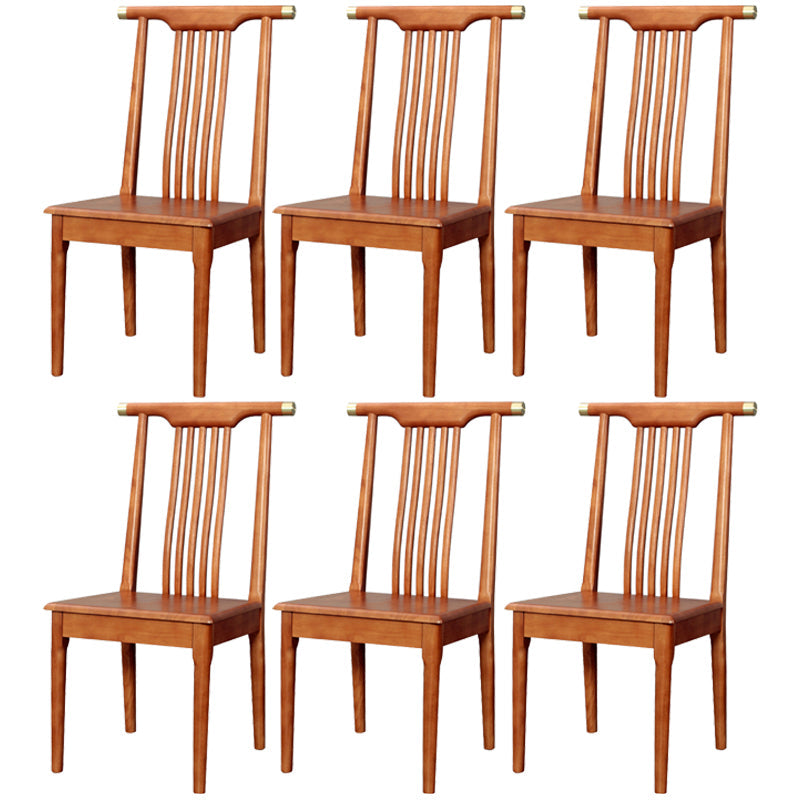 Traditional Solid Wood Dining Chairs Slat Back Dining Side Chair for Home Red 6 Piece Set Clearhalo ' kitchen&dining_furn' 'Dining Chairs' 'Dining Tables & Seating' 'dining_chair' 'furn' 'furn_dining_chair' 'Furniture' 'furniture_dining_chair' 'Kitchen & Dining Furniture' 'kitchen' 3573956