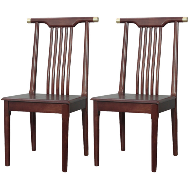 Traditional Solid Wood Dining Chairs Slat Back Dining Side Chair for Home Walnut 2 Piece Set Clearhalo ' kitchen&dining_furn' 'Dining Chairs' 'Dining Tables & Seating' 'dining_chair' 'furn' 'furn_dining_chair' 'Furniture' 'furniture_dining_chair' 'Kitchen & Dining Furniture' 'kitchen' 3573957