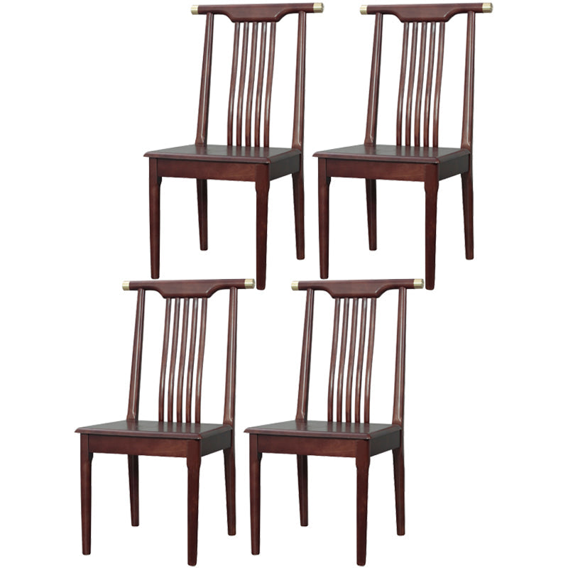 Traditional Solid Wood Dining Chairs Slat Back Dining Side Chair for Home Walnut 4 Piece Set Clearhalo ' kitchen&dining_furn' 'Dining Chairs' 'Dining Tables & Seating' 'dining_chair' 'furn' 'furn_dining_chair' 'Furniture' 'furniture_dining_chair' 'Kitchen & Dining Furniture' 'kitchen' 3573958