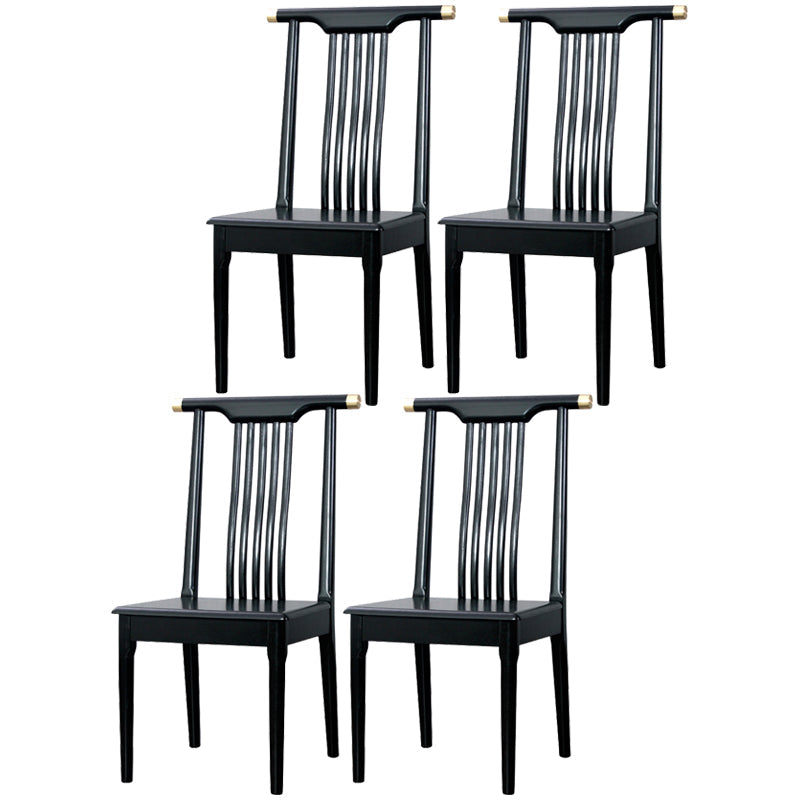 Traditional Solid Wood Dining Chairs Slat Back Dining Side Chair for Home Black 4 Piece Set Clearhalo ' kitchen&dining_furn' 'Dining Chairs' 'Dining Tables & Seating' 'dining_chair' 'furn' 'furn_dining_chair' 'Furniture' 'furniture_dining_chair' 'Kitchen & Dining Furniture' 'kitchen' 3573961