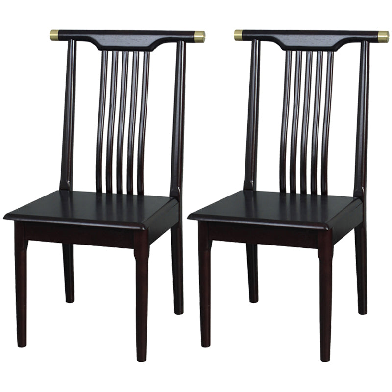 Traditional Solid Wood Dining Chairs Slat Back Dining Side Chair for Home Matte Black 2 Piece Set Clearhalo ' kitchen&dining_furn' 'Dining Chairs' 'Dining Tables & Seating' 'dining_chair' 'furn' 'furn_dining_chair' 'Furniture' 'furniture_dining_chair' 'Kitchen & Dining Furniture' 'kitchen' 3573963