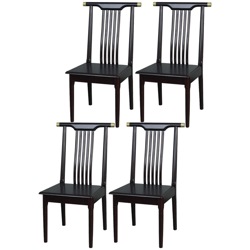 Traditional Solid Wood Dining Chairs Slat Back Dining Side Chair for Home Matte Black 4 Piece Set Clearhalo ' kitchen&dining_furn' 'Dining Chairs' 'Dining Tables & Seating' 'dining_chair' 'furn' 'furn_dining_chair' 'Furniture' 'furniture_dining_chair' 'Kitchen & Dining Furniture' 'kitchen' 3573964