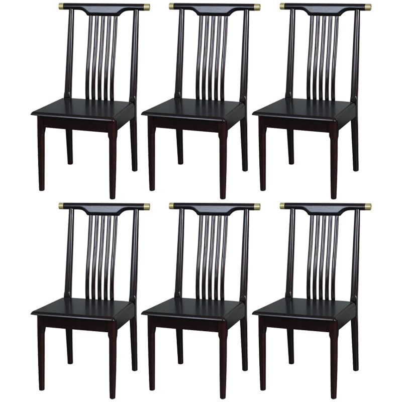 Traditional Solid Wood Dining Chairs Slat Back Dining Side Chair for Home Matte Black 6 Piece Set Clearhalo ' kitchen&dining_furn' 'Dining Chairs' 'Dining Tables & Seating' 'dining_chair' 'furn' 'furn_dining_chair' 'Furniture' 'furniture_dining_chair' 'Kitchen & Dining Furniture' 'kitchen' 3573965