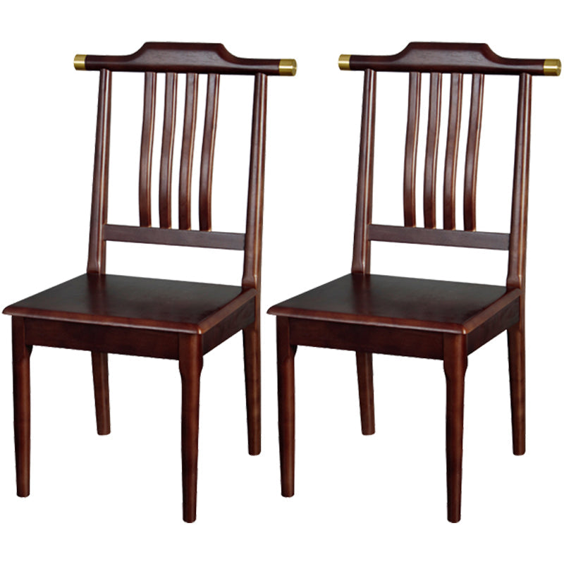Traditional Solid Wood Dining Chairs Slat Back Dining Side Chair for Home Dark Brown 2 Piece Set Clearhalo ' kitchen&dining_furn' 'Dining Chairs' 'Dining Tables & Seating' 'dining_chair' 'furn' 'furn_dining_chair' 'Furniture' 'furniture_dining_chair' 'Kitchen & Dining Furniture' 'kitchen' 3573966