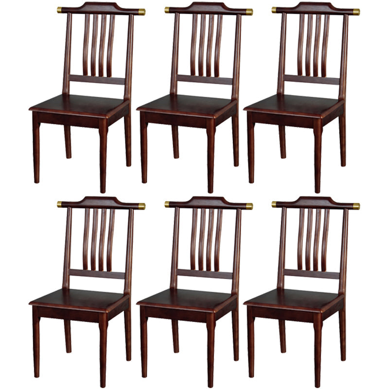 Traditional Solid Wood Dining Chairs Slat Back Dining Side Chair for Home Dark Brown 6 Piece Set Clearhalo ' kitchen&dining_furn' 'Dining Chairs' 'Dining Tables & Seating' 'dining_chair' 'furn' 'furn_dining_chair' 'Furniture' 'furniture_dining_chair' 'Kitchen & Dining Furniture' 'kitchen' 3573968