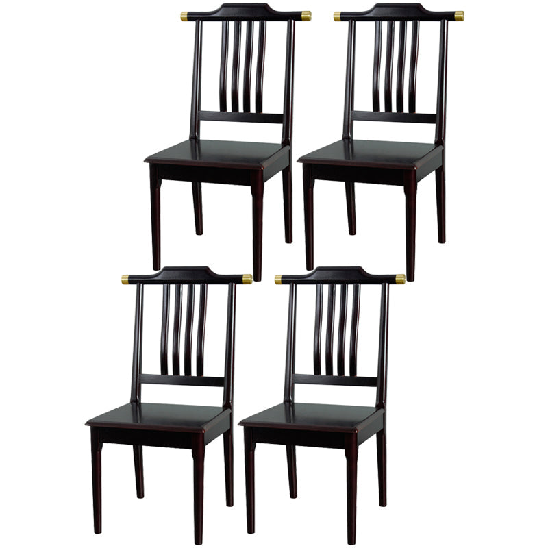 Traditional Solid Wood Dining Chairs Slat Back Dining Side Chair for Home Textured Black 4 Piece Set Clearhalo ' kitchen&dining_furn' 'Dining Chairs' 'Dining Tables & Seating' 'dining_chair' 'furn' 'furn_dining_chair' 'Furniture' 'furniture_dining_chair' 'Kitchen & Dining Furniture' 'kitchen' 3573970