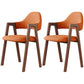 Contemporary Brown Kitchen Dining Arm Chair Wood Opening Back Dining Arm Chair Orange 2 Piece Set Clearhalo ' kitchen&dining_furn' 'Dining Chairs' 'Dining Tables & Seating' 'dining_chair' 'furn' 'furn_dining_chair' 'Furniture' 'furniture_dining_chair' 'Kitchen & Dining Furniture' 'kitchen' 3573975