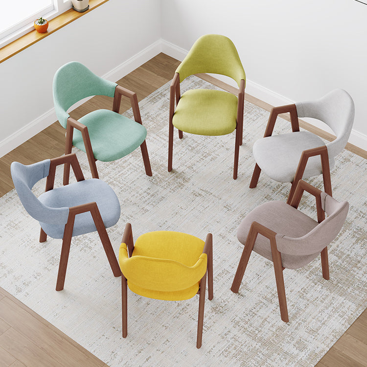 Contemporary Brown Kitchen Dining Arm Chair Wood Opening Back Dining Arm Chair Clearhalo ' kitchen&dining_furn' 'Dining Chairs' 'Dining Tables & Seating' 'dining_chair' 'furn' 'furn_dining_chair' 'Furniture' 'furniture_dining_chair' 'Kitchen & Dining Furniture' 'kitchen' 3573976