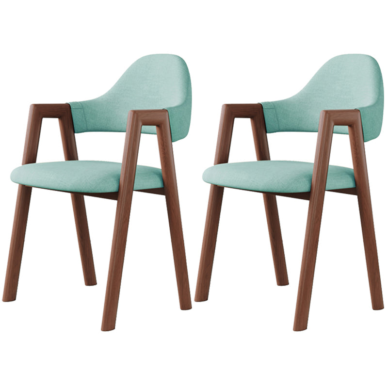 Contemporary Brown Kitchen Dining Arm Chair Wood Opening Back Dining Arm Chair Lake Green 2 Piece Set Clearhalo ' kitchen&dining_furn' 'Dining Chairs' 'Dining Tables & Seating' 'dining_chair' 'furn' 'furn_dining_chair' 'Furniture' 'furniture_dining_chair' 'Kitchen & Dining Furniture' 'kitchen' 3573981