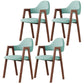Contemporary Brown Kitchen Dining Arm Chair Wood Opening Back Dining Arm Chair Lake Green 4 Piece Set Clearhalo ' kitchen&dining_furn' 'Dining Chairs' 'Dining Tables & Seating' 'dining_chair' 'furn' 'furn_dining_chair' 'Furniture' 'furniture_dining_chair' 'Kitchen & Dining Furniture' 'kitchen' 3573983