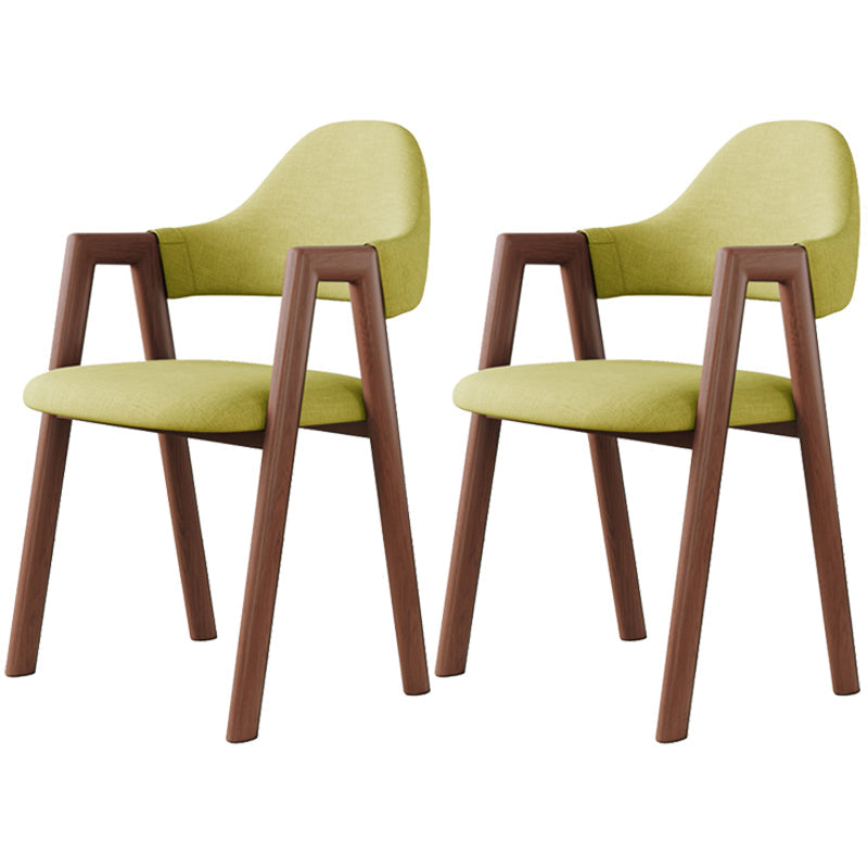 Contemporary Brown Kitchen Dining Arm Chair Wood Opening Back Dining Arm Chair Green 2 Piece Set Clearhalo ' kitchen&dining_furn' 'Dining Chairs' 'Dining Tables & Seating' 'dining_chair' 'furn' 'furn_dining_chair' 'Furniture' 'furniture_dining_chair' 'Kitchen & Dining Furniture' 'kitchen' 3573986