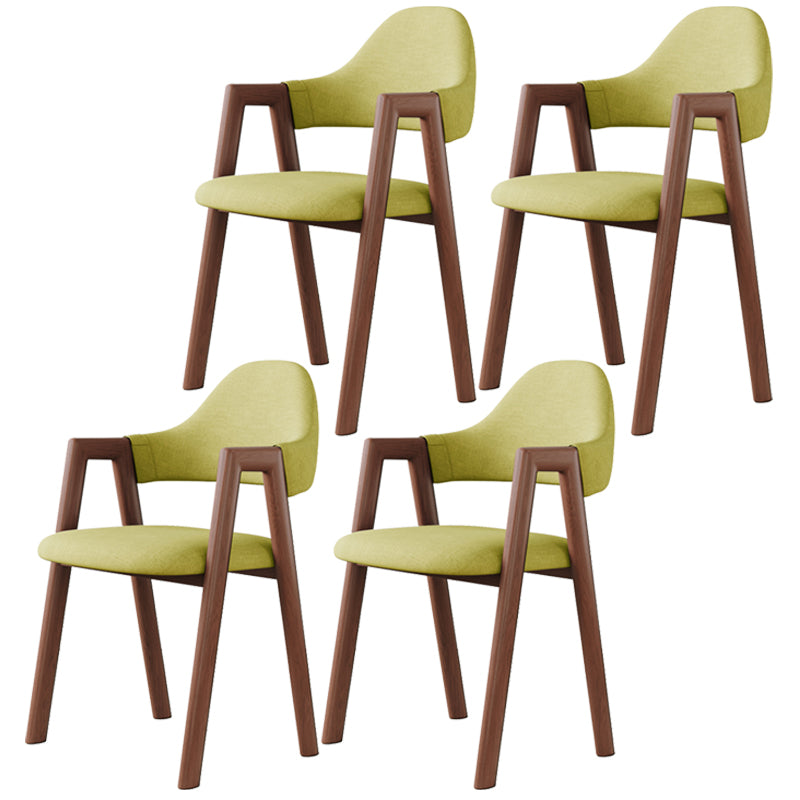 Contemporary Brown Kitchen Dining Arm Chair Wood Opening Back Dining Arm Chair Green 4 Piece Set Clearhalo ' kitchen&dining_furn' 'Dining Chairs' 'Dining Tables & Seating' 'dining_chair' 'furn' 'furn_dining_chair' 'Furniture' 'furniture_dining_chair' 'Kitchen & Dining Furniture' 'kitchen' 3573989