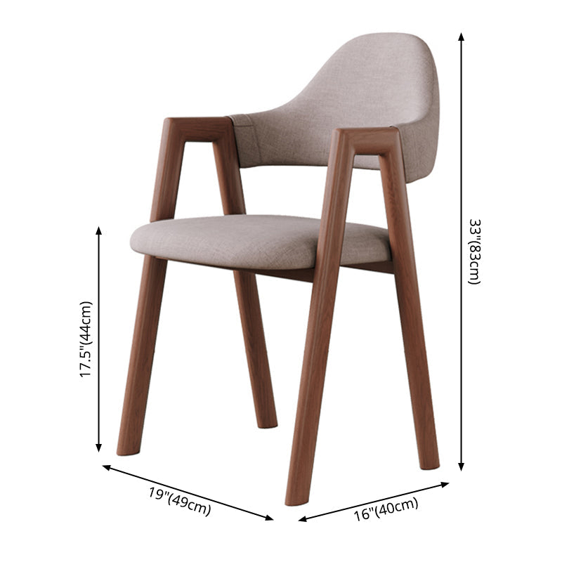 Contemporary Brown Kitchen Dining Arm Chair Wood Opening Back Dining Arm Chair Clearhalo ' kitchen&dining_furn' 'Dining Chairs' 'Dining Tables & Seating' 'dining_chair' 'furn' 'furn_dining_chair' 'Furniture' 'furniture_dining_chair' 'Kitchen & Dining Furniture' 'kitchen' 3573990