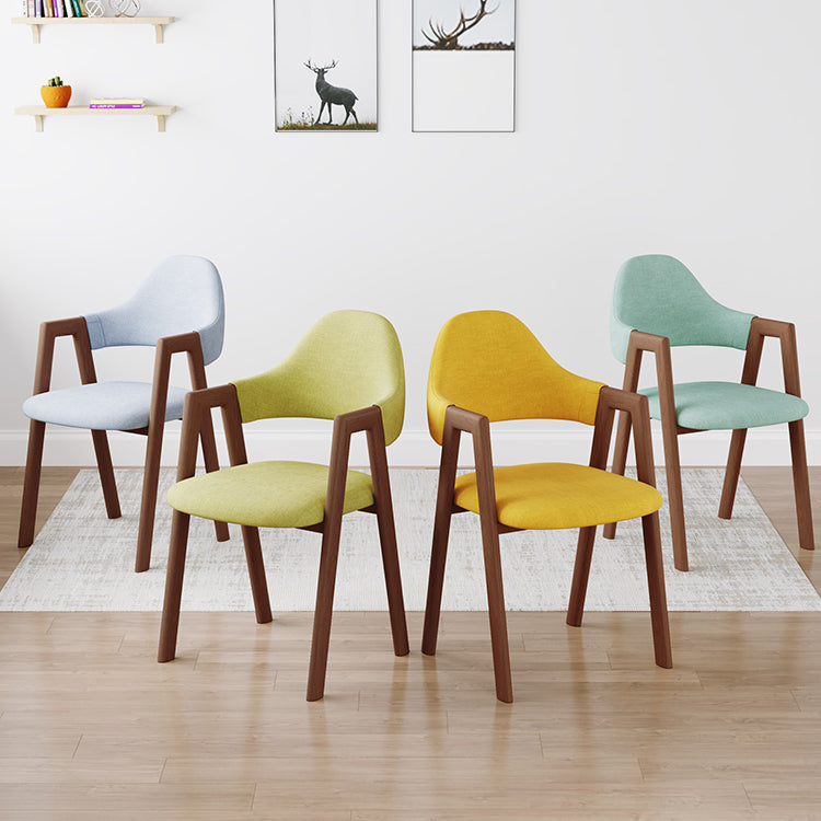 Contemporary Brown Kitchen Dining Arm Chair Wood Opening Back Dining Arm Chair Clearhalo ' kitchen&dining_furn' 'Dining Chairs' 'Dining Tables & Seating' 'dining_chair' 'furn' 'furn_dining_chair' 'Furniture' 'furniture_dining_chair' 'Kitchen & Dining Furniture' 'kitchen' 3573993