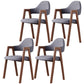 Contemporary Brown Kitchen Dining Arm Chair Wood Opening Back Dining Arm Chair Grey 4 Piece Set Clearhalo ' kitchen&dining_furn' 'Dining Chairs' 'Dining Tables & Seating' 'dining_chair' 'furn' 'furn_dining_chair' 'Furniture' 'furniture_dining_chair' 'Kitchen & Dining Furniture' 'kitchen' 3573995